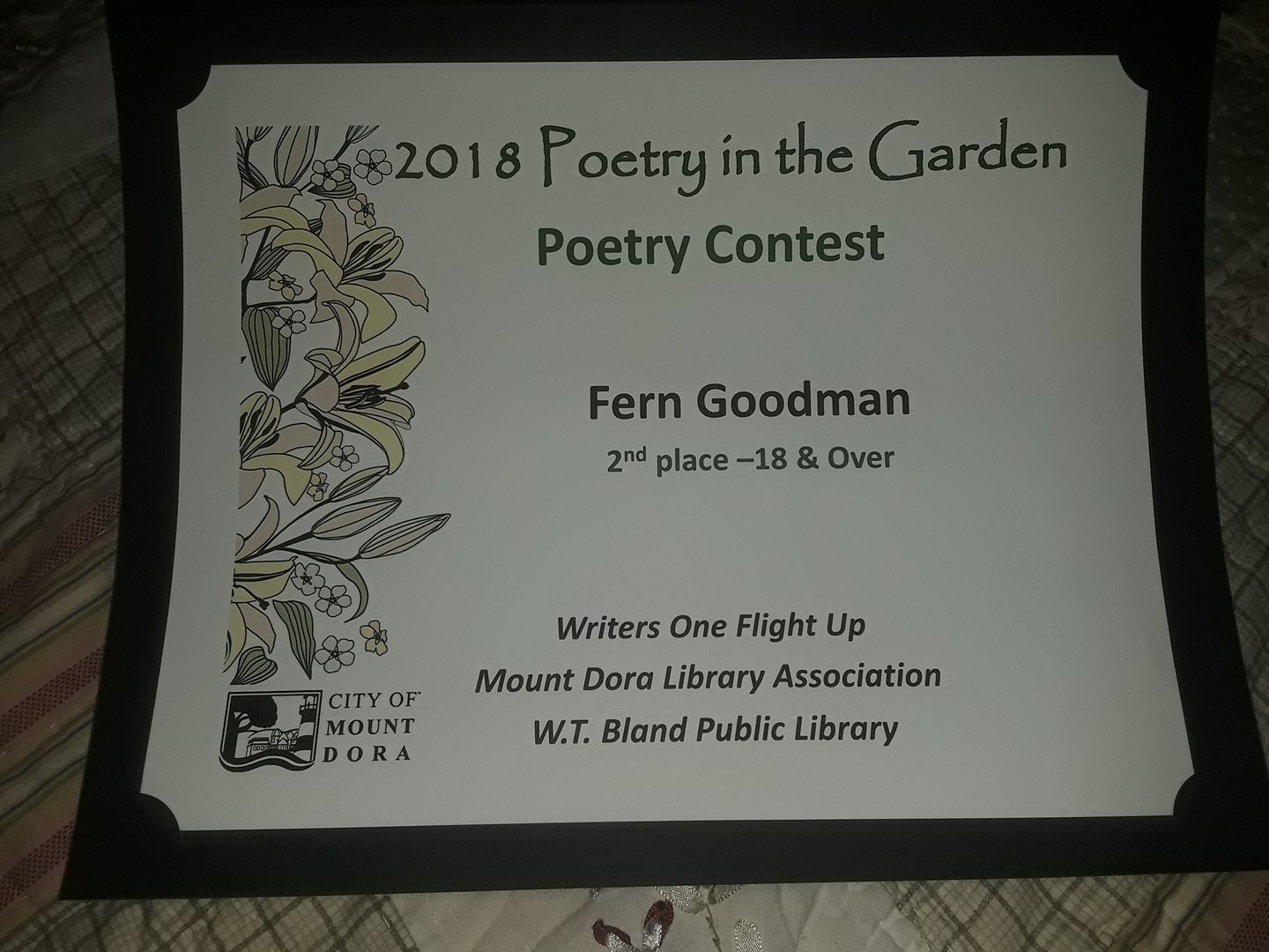 poem award mt dora 4 18